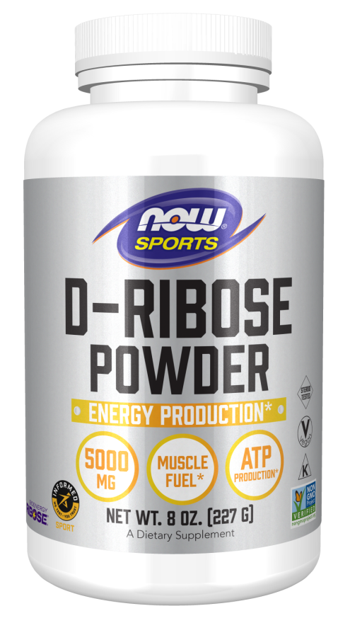 NOW Sports Nutrition, D-Ribose Powder 5,000 mg, Certified Non-GMO, Energy Production*, 8-Ounce