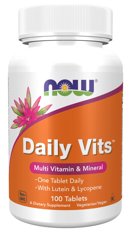 NOW Supplements, Daily Vits™, One Tablet Daily with Lutein & Lycopene, 100 Tablets