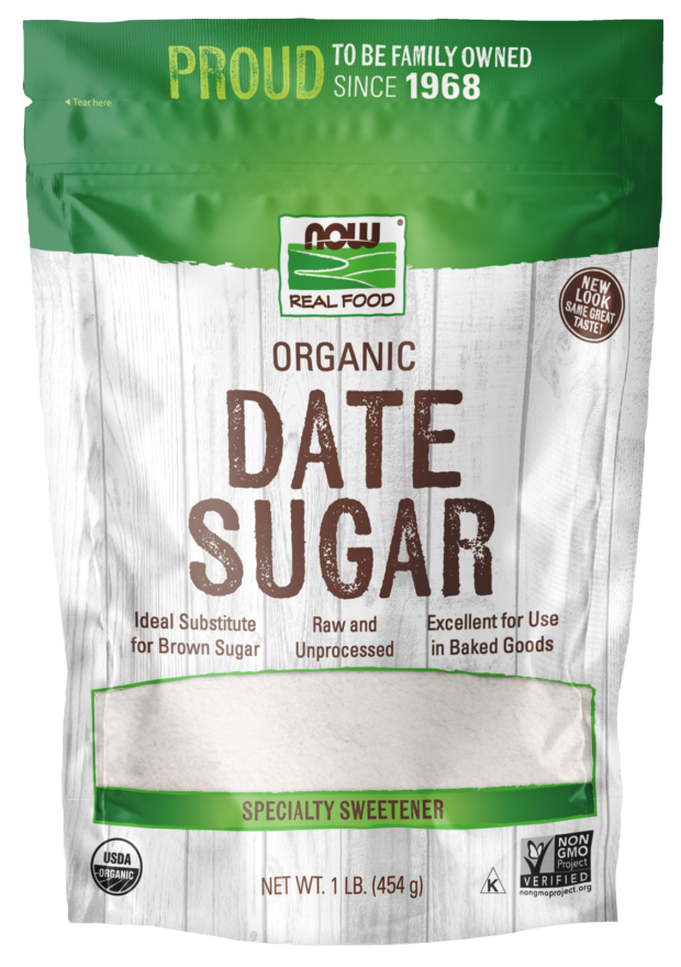 NOW Foods, Date Sugar Organice, Specialty Sweetener in Baked Goods, 1 lb