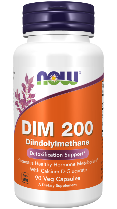 NOW Supplements, DIM 200 (Diindolylmethane) with Calcium D-Glucarate, 90 Veg Capsules