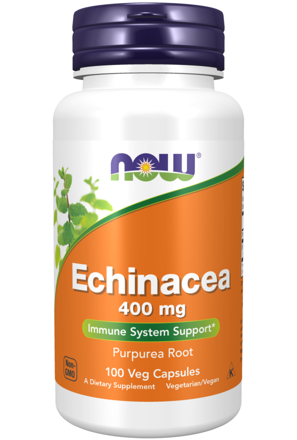 NOW Supplements, Echinacea (Purpurea Root) 400 mg, Immune System Support*, 100 Veg Capsules