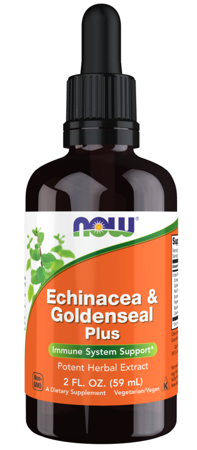 NOW Supplements, Echinacea & Goldenseal Plus with Dropper, Immune System Support*, 2-Ounce