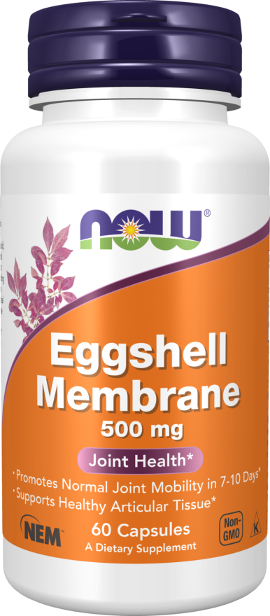 NOW Supplements, Eggshell Membrane (A Unique Biological Matrix Composed of Major Joint Constituents) 500 mg, 60 Veg Capsules