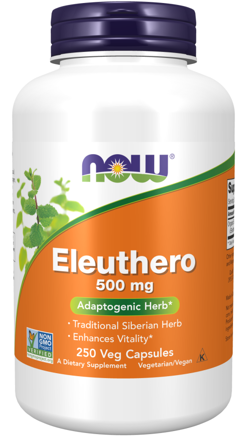 NOW Supplements, Eleuthero (Eleutherococcus senticosus) 500 mg, Adaptogenic Herb*, 250 Veg Capsules