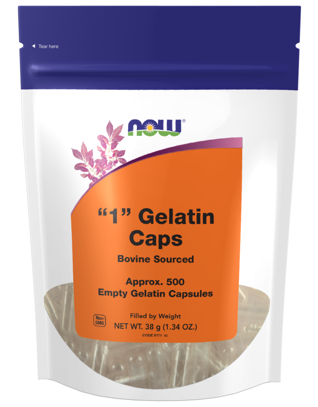 NOW Supplements, Empty Gelatin Capsules, #1, Bovine Sourced, Filled by Weight, 500 Gel Capsules