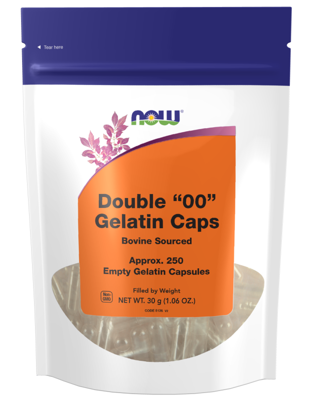 NOW Supplements, Empty Gelatin Capsules, Double "00", Bovine Sourced, Filled by Weight, 250 Gel Capsules