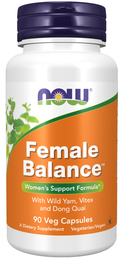 NOW Supplements, Female Balance™ with Wild Yam, Vitex, Dong Quai, GLA, Vitamin B-6 and Folate, 90 Capsules