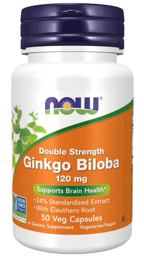 Ginkgo Biloba, Double Strength 120 mg Veg Capsules