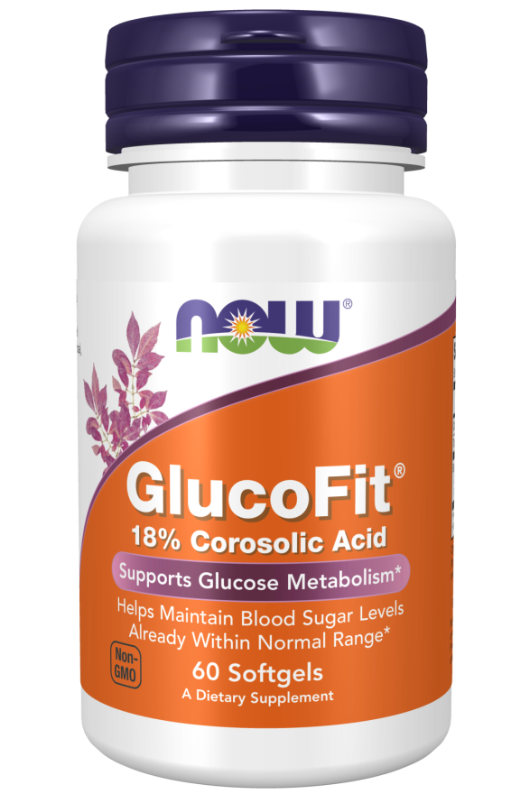 NOW Supplements, GlucoFit® with 18% Corosolic Acid, Supports Glucose Metabolism*, 60 Softgels