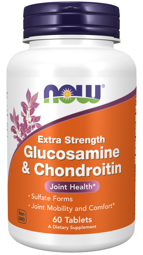 NOW Supplements, Glucosamine & Chondroitin Extra Strength, Sulfate Forms, 60 Tablets