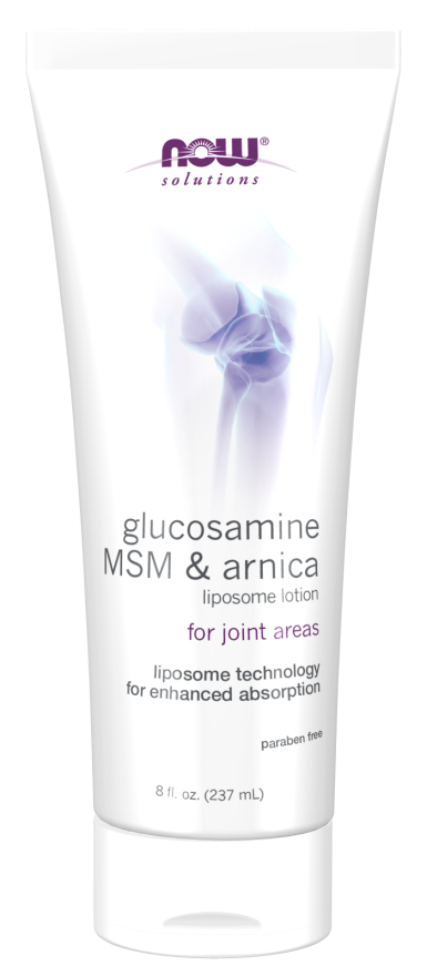 NOW Solutions, Glucosamine, MSM and Arnica Liposome Lotion, For Joint Areas, Liposome Technology for Enhanced Absorption, 8-Ounce