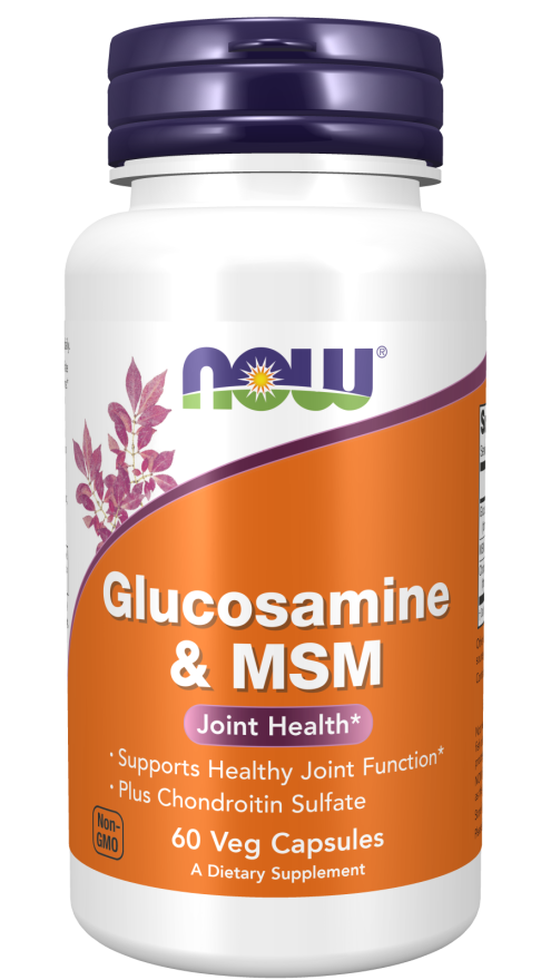 NOW Supplements, Glucosamine & MSM plus Chondroitin Sulfate, Joint Health*, 60 Veg Capsules