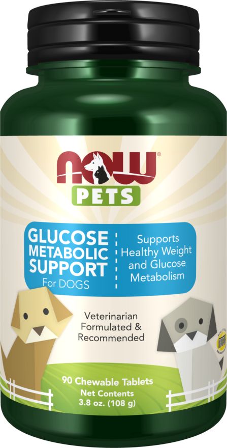 Pet Health, Pet Glucose Metabolic Support, Formulated for Dogs, NASC Certified, 90 Chewable Tablets