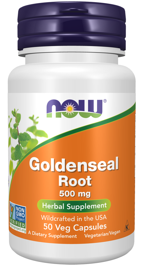 NOW Supplements, Goldenseal Root (Hydrastis canadensis) 500 mg, Herbal Supplement, 50 Veg Capsules