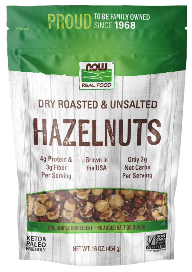 NOW Foods, Hazelnuts, Dry Roasted & Unsalted - 16 oz.