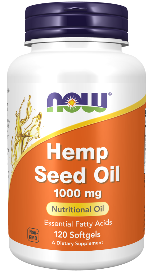 NOW Supplements, Hemp Seed Oil 1,000 mg, Essential Fatty Acids, Nutritional Oil, 120 Softgels