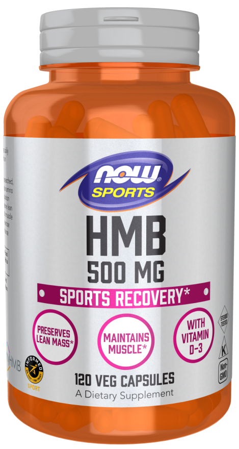 NOW Sports Nutrition, HMB (β-Hydroxy β-Methylbutyrate) 500 mg, Sports Recovery*, 120 Veg Capsules