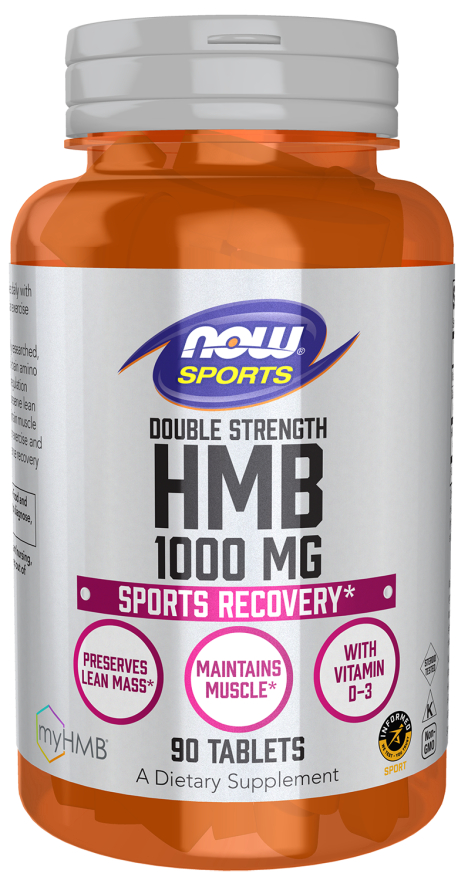 NOW Sports Nutrition, HMB (β-Hydroxy β-Methylbutyrate), Double Strength 1,000 mg, 90 Tablets