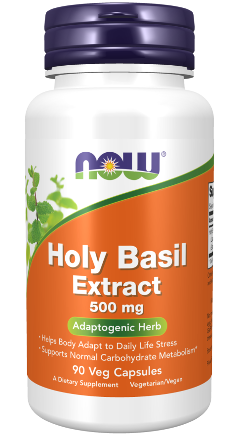 NOW Holy Basil Extract 500 mg,90 Veg Capsules