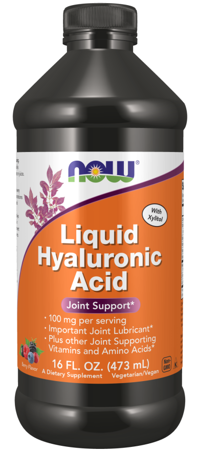 NOW Supplements, Liquid Hyaluronic Acid, Delicious Berry Flavor, 100 mg Per Serving, 16-Ounce