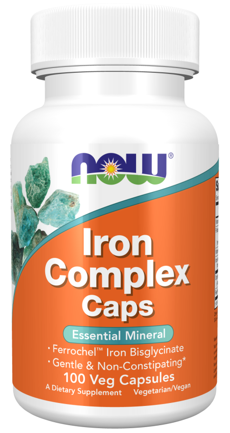 NOW Supplements, Iron Complex Caps, Non-Constipating*, Essential Mineral, 100 Veg Capsules