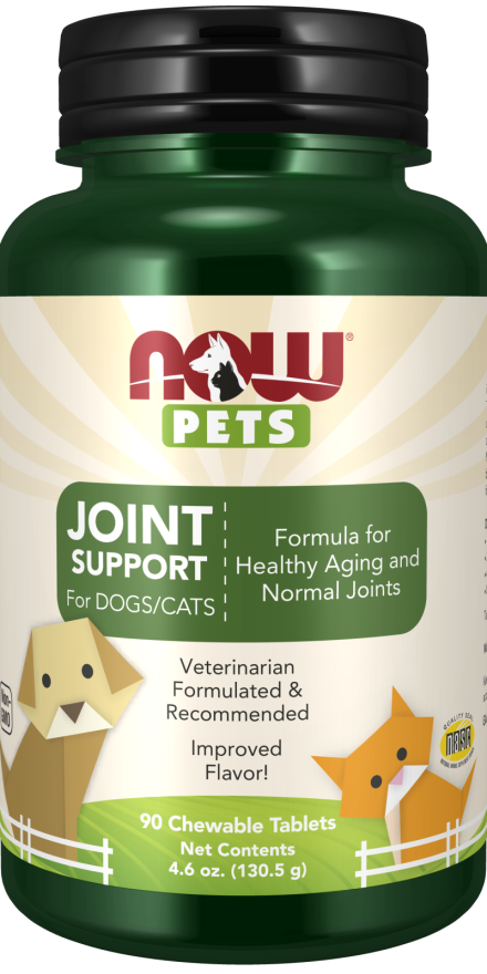 NOW Pet Health, Joint Support Supplement, Formulated for Cats & Dogs, NASC Certified, 90 Chewable Tablets
