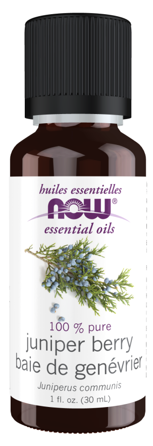 NOW Essential Oils, Juniper Berry Oil, Restoring Aromatherapy Scent, Steam Distilled, 100% Pure, Vegan, Child Resistant Cap, 1-Ounce