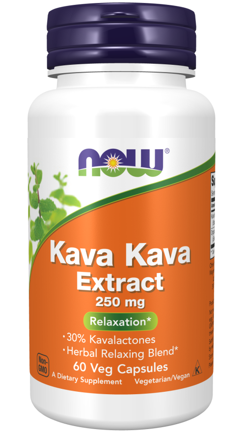 NOW Supplements, Kava Kava Extract 250 mg, 30% Kavalactones, Herbal Relaxation Blend*, 60 Veg Capsules