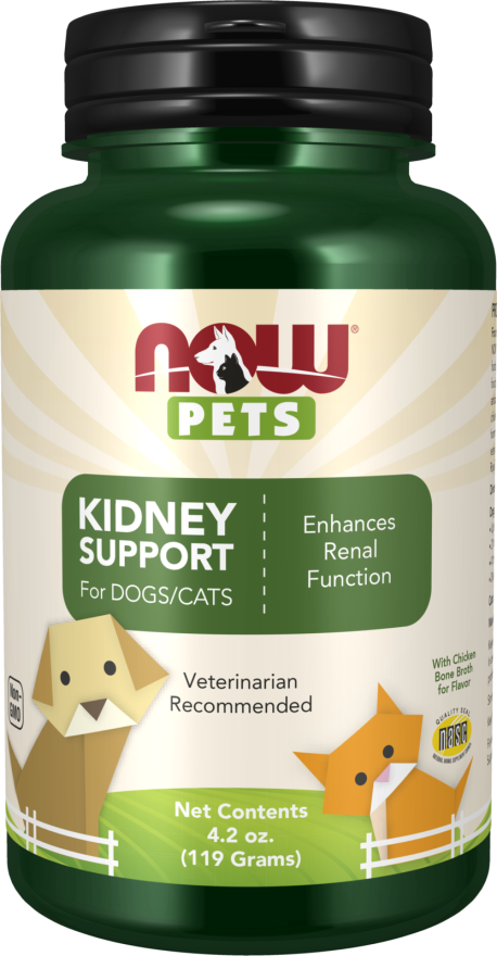 NOW Pet Health, Kidney Support Supplement, Formulated for Cats & Dogs, NASC Certified, Powder, 4.2-Ounce