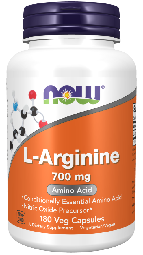 NOW Supplements, L-Arginine 700 mg, Nitric Oxide Precursor*, Amino Acid, 180 Veg Capsules