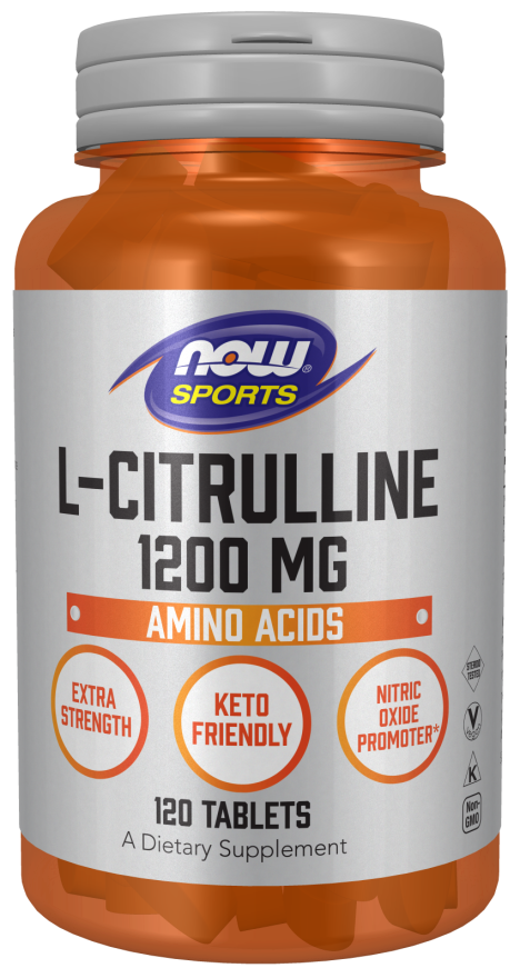 NOW Sports Nutrition, L-Citrulline, Extra Strength 1,200 mg, Amino Acid, 120 Tablets