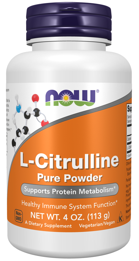 NOW Supplements, L-Citrulline Pure Powder, Supports Protein Metabolism*, 4-Ounce