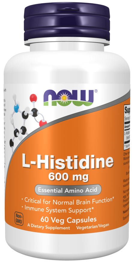 NOW L-Histidine 600 mg - 60 Veg Capsules