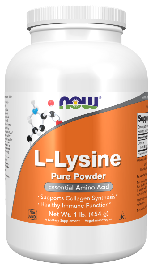 NOW Supplements, L-Lysine (L-Lysine Hydrochloride) Powder, Supports Collagen Synthesis*, Amino Acid, 1-Pound