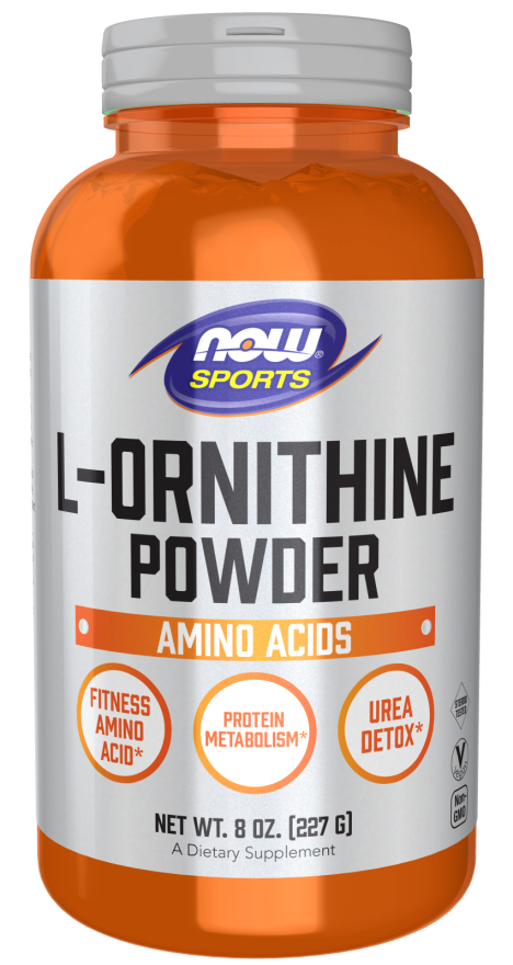 NOW Sports Nutrition, L- Ornithine Powder, Protein Metabolism* and Urea Detox*, Amino Acids, 8-Ounce