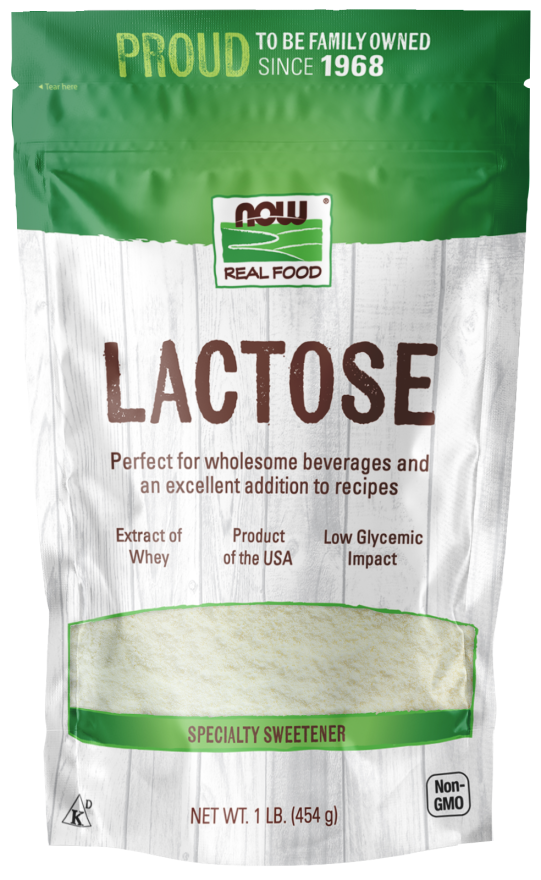 NOW Foods, Lactose, Encourages Beneficial Gut Bacteria, Product of the USA, 1-Pound (Packaging May Vary)