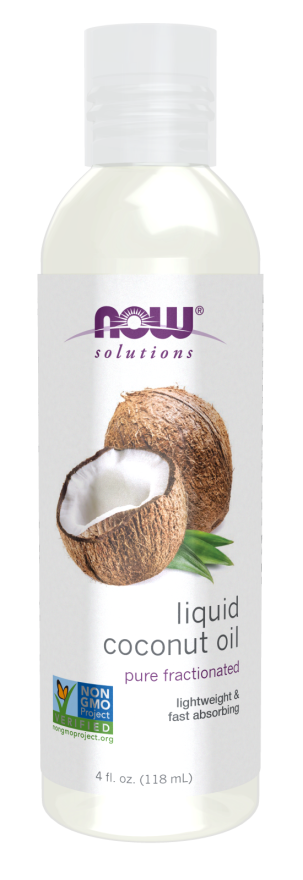 NOW Solutions, Liquid Coconut Oil, Light and Nourishing, Promotes Healthy-Looking Skin and Hair, 4-Ounce