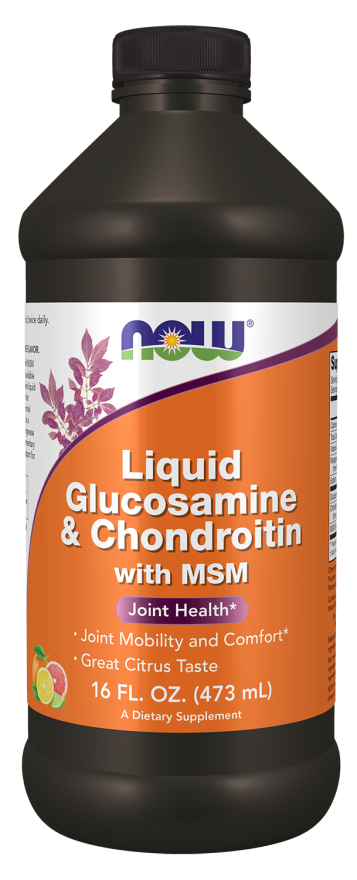 NOW Supplements, Glucosamine & Chondroitin with MSM, Liquid, Joint Health, Mobility and Comfort*, 16-Ounce