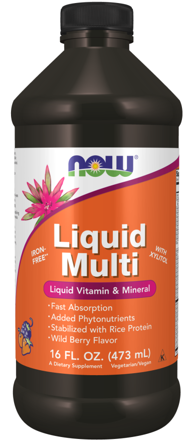 NOW Supplements, Liquid Multi, Fast Absorption, Liquid Vitamin & Mineral, Wild Berry Flavor, 16-Ounce