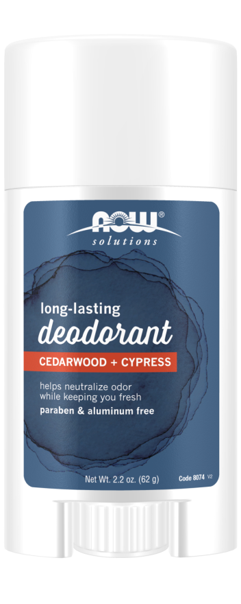 NOW Solutions, Long Lasting Deodorant, Cedarwood and Cypress, Paraben & Aluminum Free, 2.2-Ounce