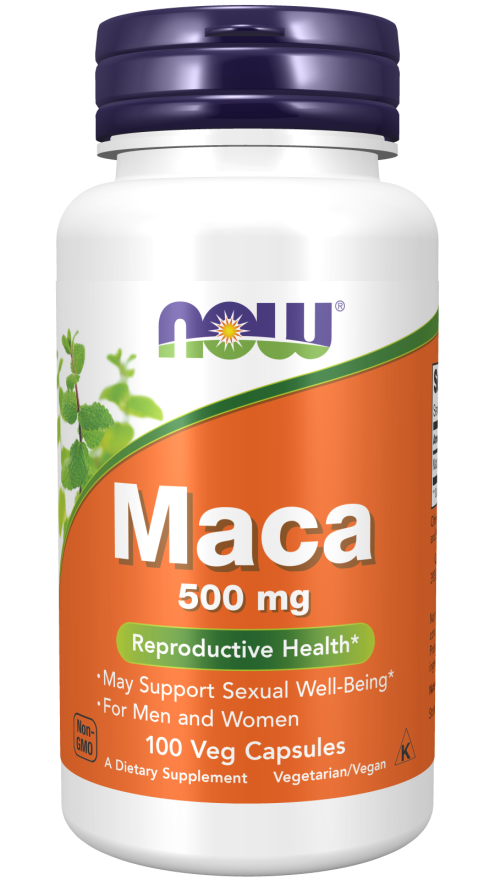 NOW Supplements, Maca (Lepidium meyenii) 500 mg, For Men and Women, Reproductive Health*, 100 Veg Capsules