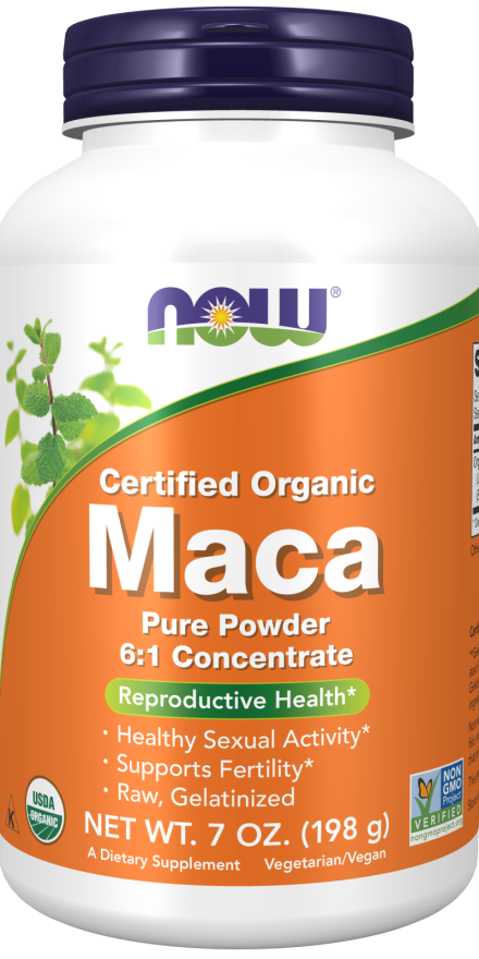 Now Foods, Certified Organic Maca Pure Powder, Reproductive Health, 7 Ounces