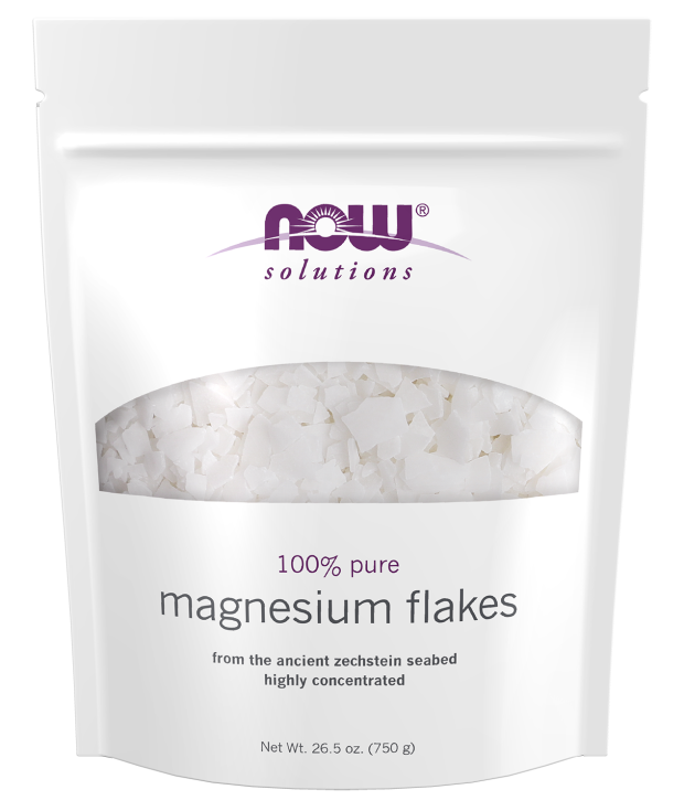 NOW Solutions, Magnesium Flakes, 100% Pure, from The Ancient Zechstein Seabed, Highly Concentrated, 26.5-Ounce