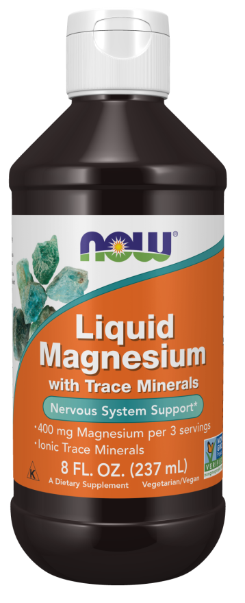 NOW Supplements, Liquid Magnesium with Trace Mineral, Nervous System Support*, 8-Ounce