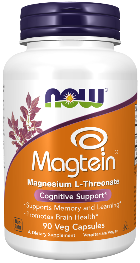 NOW Supplements, Magtein™ with patented form of Magnesium (Mg), Cognitive Support*, 90 Veg Capsules