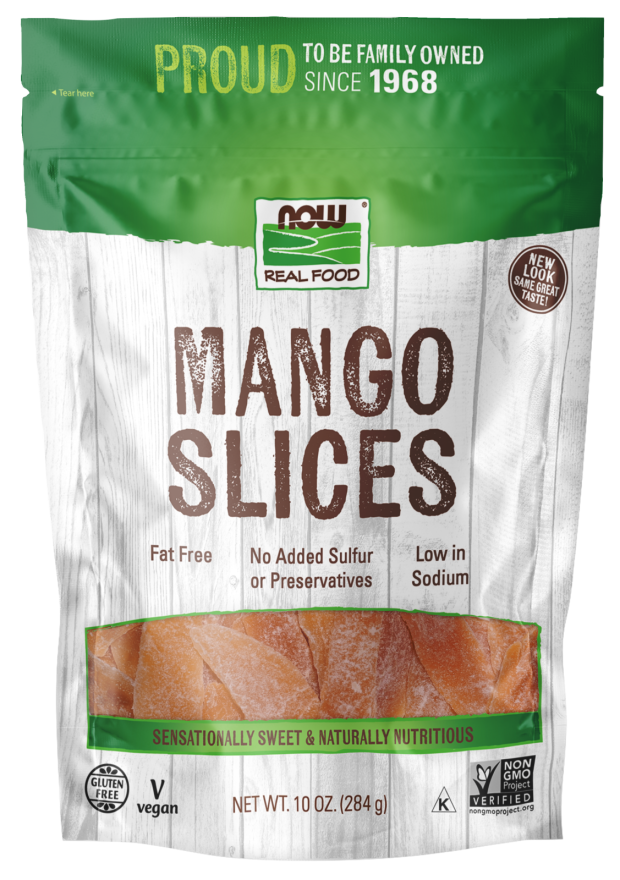 NOW Foods, Mango Slices, No Preservatives or Added Sulfur, Fat-Free and Low-Sodium, 10-Ounce (Packaging May Vary)