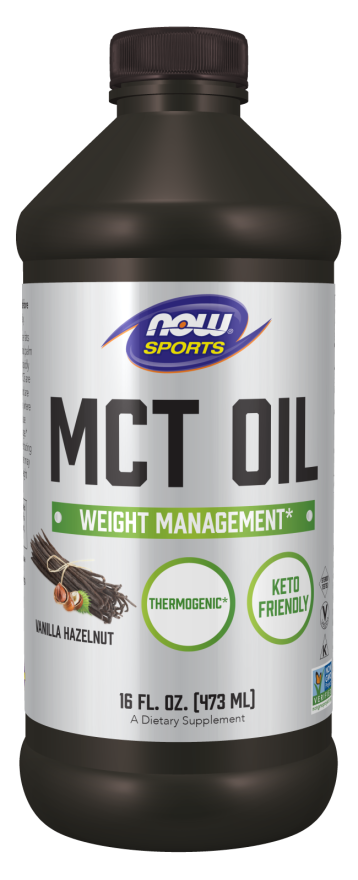 NOW Sports Nutrition, MCT (Medium-chain triglycerides) Oil, Vanilla Hazelnut, 16-Ounce