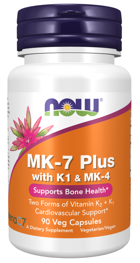 NOW Supplements, MK-7 Plus with K1 & MK-4, Supports Bone Health*, 90 Veg Capsules