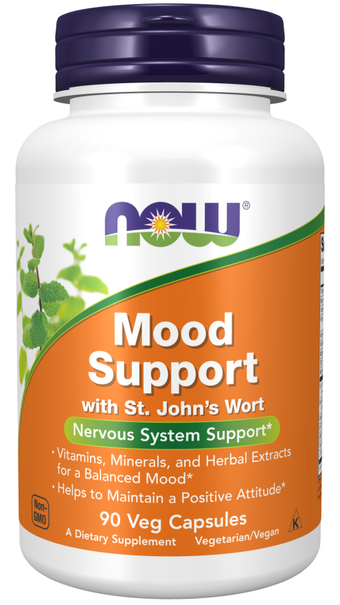 NOW Supplements, Mood Support with St. John's Wort, Nutrient and Herbal Extracts, 90 Veg Capsules