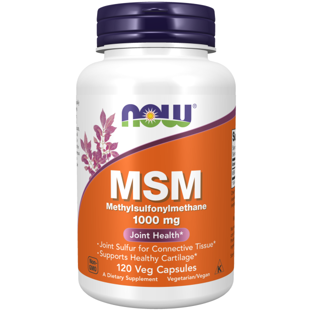 NOW Supplements, MSM (Methylsulfonylmethane) 1,000 mg, Joint Health*, 120 Veg Capsules